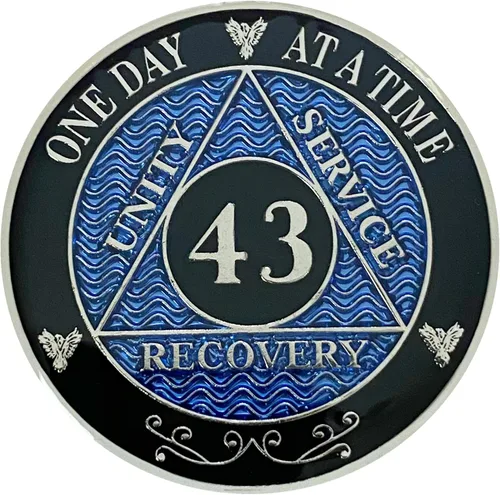 Simply Minimal AA 43 años de recuperación de plata color plateado medallones alcohólicos monedas anónimos