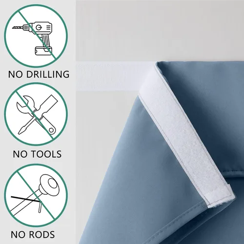 Vista 2 de HOMEIDEAS Cortinas Opacas Laterales para Puerta, Cortinas para Luz Lateral de Puerta Principal, para Ventana Pequeña, Cubierta de Privacidad