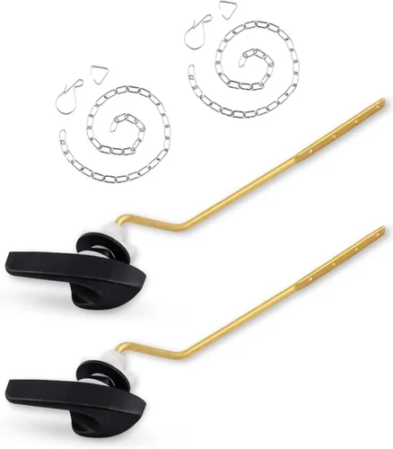 Vista 19 de Kit de repuesto universal de mango de inodoro dorado cepillado, mango de descarga de inodoro de montaje lateral/angular, compatible con Kohler