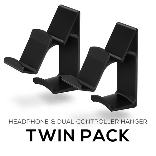 Vista 5 de The UberAtlas Dual Game Controller & Headphone Stand Wall Mount Holder for Xbox ONE, Series X, PS5, PS4, PS3, Switch, STEELSERIES Gamepad & More