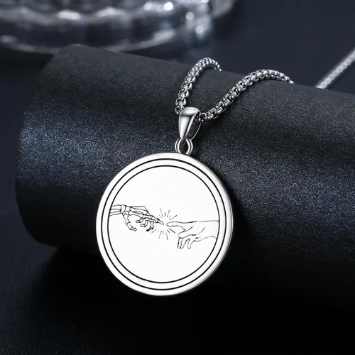 Vista 3 de JUSTKIDSTOY Memento Mori - Collar de plata de ley 925 con dije de calavera de Marco Aurelio, collar con recordatorio estoico, regalo de joyería