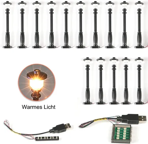 Vista 6 de 15 PIEZAS Kit de Iluminación LED DIY para Señal de Tránsito Urbana (Alimentación USB 10 en 1) Bloque de Construcción Pequeño Lámpara de Bloque