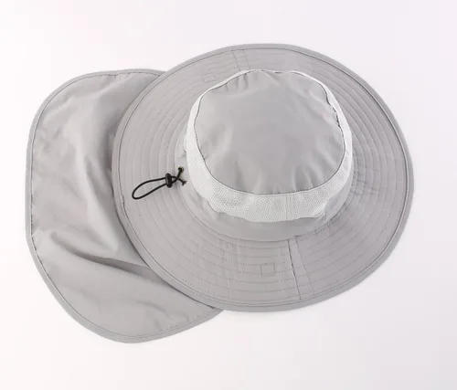 Vista 3 de Home Prefer Sombrero de malla para exteriores UPF50+ Sombrero de pesca de ala ancha con solapa para el cuello