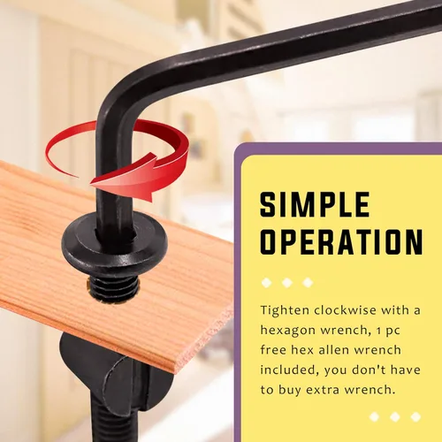 Vista 4 de Swpeet 25 tornillos de cabeza hexagonal M6 de 3.150 in, color negro, para cuna, cuna y tuercas de barril con 1 llave Allen, perfecta para muebles