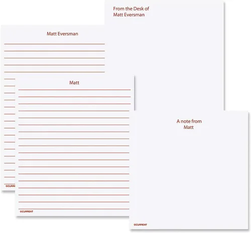 Vista 28 de Current Juego de 4 bloc de notas personalizado con inicial, 100 hojas, varios tamaños, ideal para listas de compras, listas de comestibles y regalos