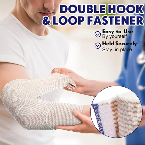 Vista 3 de Reginary Paquete de 20 vendajes elásticos de 4 pulgadas con cierre automático en ambos extremos para piernas, rodillas, tobillos, muñecas, codos