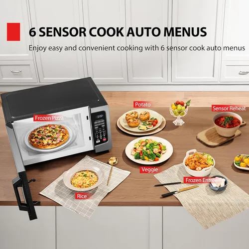 Vista 4 de TOSHIBA EM131A5C-SS Hornos microondas de sobremesa de 1.2 pies cúbicos con plato giratorio removible de 12.4" Sensor de humedad inteligente, 12