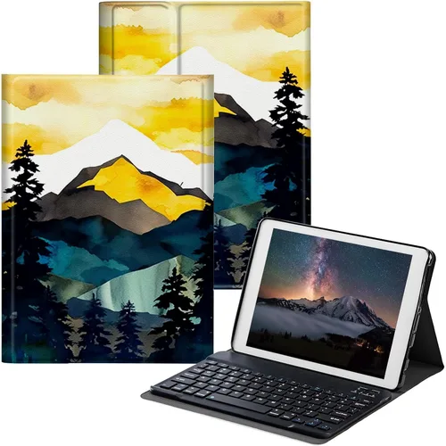 Vista 23 de Funda para Samsung Galaxy Tab S6 Lite 2022/2020 con teclado inalámbrico desmontable y soporte ajustable para proteger la funda de la tableta