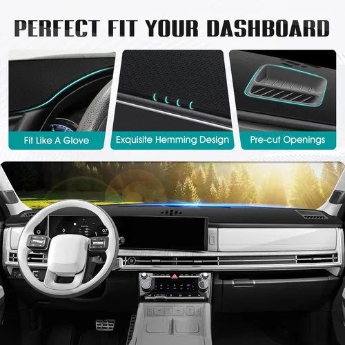 Vista 492 de FIILINES - Cubierta para tablero, accesorio para tablero de malla antideslizante, parasol sin reflejos y protector compatible con Toyota Tundra