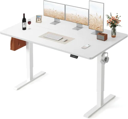 Vista 14 de FEZIBO Escritorio eléctrico de pie de 40 x 24 pulgadas, altura ajustable, sentarse y pararse, escritorio de oficina para computadora con tablero