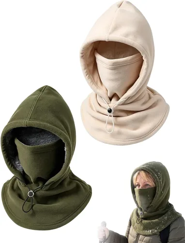 Vista 17 de 3 in 1 Winter Hood Fleece Face Mask & Neck Warmer for Cycling Multicolor 4pc