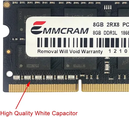 Vista 3 de 16GB (8GBx2) PC3L-14900S DDR3 / DDR3L Laptop RAM 1866MHz 1867mhz SODIMM 2Rx8 1.35V No ECC Unbuffered 204Pin Notebook Memory SDRAM Negro