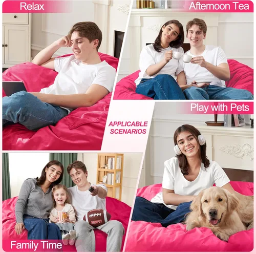 Vista 113 de de 3 pies con relleno de espuma viscoelástica, puf grandes, sofá suave con funda de terciopelo holandés, 36 x 36 x 24 pulgadas (morado)