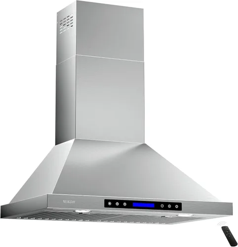 Vista 10 de EKON - Campana extractora de acero inoxidable de 900 CFM, ventilación de 36 pulgadas con panel táctil de 4 velocidades, pantalla LCD y control