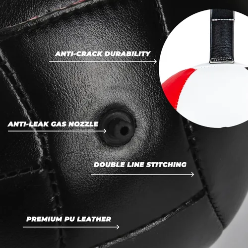 Vista 3 de Bolsa Boxerpoint para Boxeo - Bolsas de Boxeo Premium - Cuero PU Duradero y Cordones Ajustables Bolsa de Boxeo de Doble Extremo, Bolsas de Velocidad