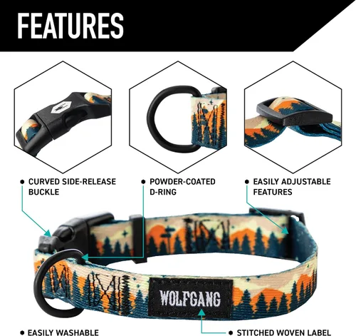 Vista 4 de Wolfgang Venture Collar para perro Brooktrout S Resistente, ajustable, con hebilla de nailon de liberación rápida para caminar y entrenar
