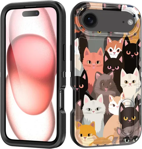 Vista 86 de Funda para iPhone Air con soporte integrado, a prueba de golpes, polvo y caídas, 3 capas, grado militar, funda protectora para iPhone Air de 6.5