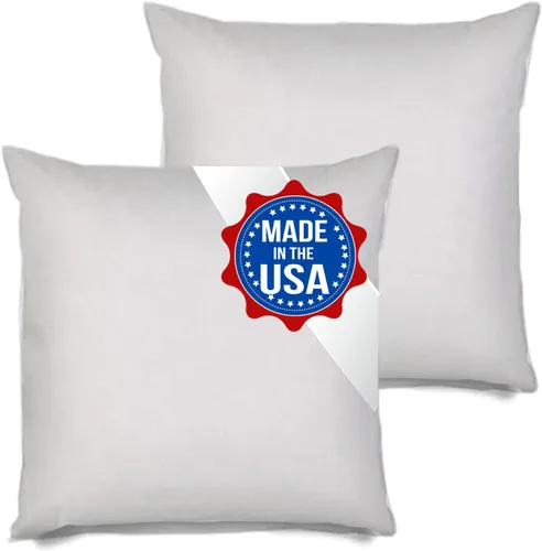MSD Paquete de 2 rellenos de almohada de 16 x 16 pulgadas, hipoalergénicas, cuadradas, de poliéster blanco, relleno de almohada europea para sofá