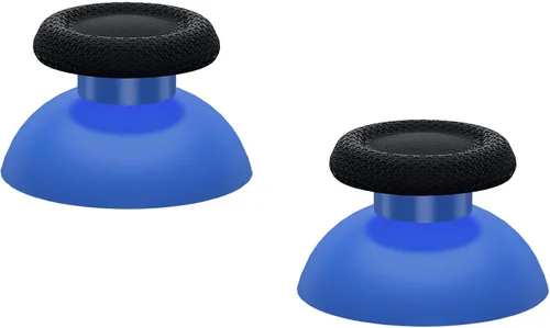 Vista 6 de eXtremeRate Palancas de repuesto azules y negras para controlador PS5, joystick analógico de doble color personalizado para controlador PS4 universal