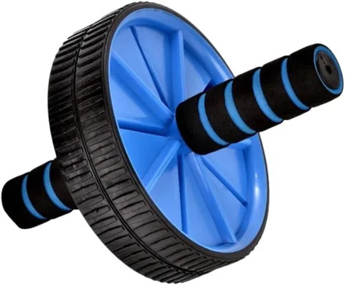 BESPORTBLE Rodillo de ejercicio abdominal de doble rueda para entrenamiento abdominal y quema de grasa, rueda abdominal azul para gimnasio en casa,