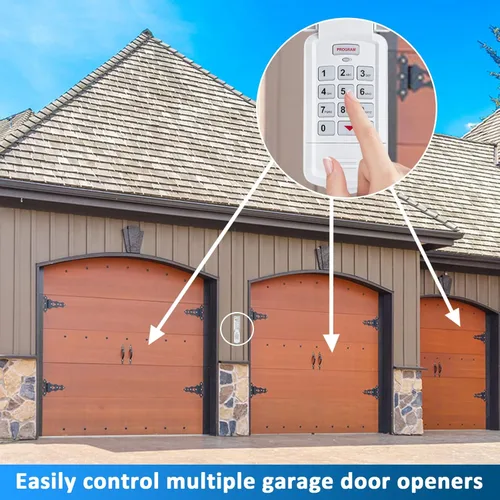 Vista 5 de Teclado universal para puerta de garaje, para Genie Overhead Liftmaster Chamberlain Craftsman Wayne Teclado de puerta de garaje 877MAX 377LM 877LM