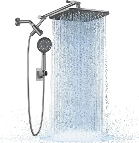 Vista 13 de Veken Cabezal de ducha de lluvia de 11.8 pulgadas con ducha de mano, cabezales de ducha de mano de alta presión con múltiples modos de rociado