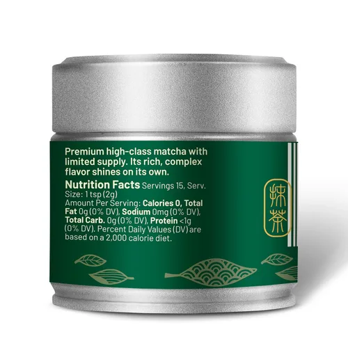 Vista 8 de CHAYEAH, Emerald Select Matcha, grado ceremonial orgánico, lata de 1.06 onzas Elevated First Harvest Ceremonial Matcha, USDA Organic, Crafted for