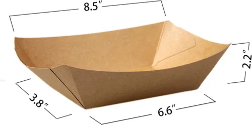 Vista 2 de 50 bandejas desechables para nachos, capacidad de 4 libras, bandejas de papel ecológicas para alimentos, barcos para nachos para fiestas, catering
