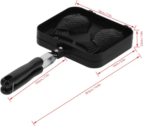 Vista 2 de Máquina para hacer gofres, molde para gofres con forma de pescado, molde antiadherente de cocina para gofres con forma de pescado