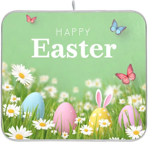 Vista 26 de Tapete de secado de platos para encimera de cocina, tapete de secado de platos, tapete escurridor de platos, almohadilla de microfibra absorbente