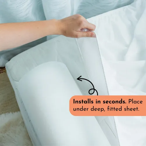 Vista 3 de Little Sleepy Head Protector de cama para niños pequeños, riel de cama para niños pequeños, riel de cama para niños pequeños con cubierta suave