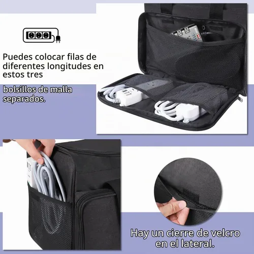 Vista 2 de Bolsa organizadora de cables, caja de gestión de cables