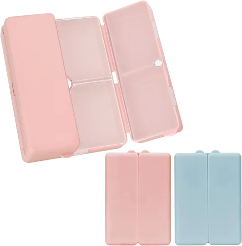 Vista 35 de FYY - 2 pastilleros diarios con 7 compartimentos para pastillas, para viaje, diseño plegable, para guardar vitaminas, aceite de hígado de bacalao