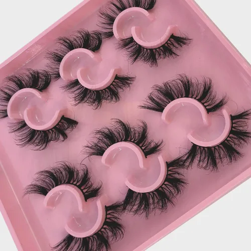 Vista 3 de HBZGTLAD Paquete de 6 pares de pestañas postizas esponjosas naturales de imitación de visón, paquete de pestañas 3D (MSD-6)