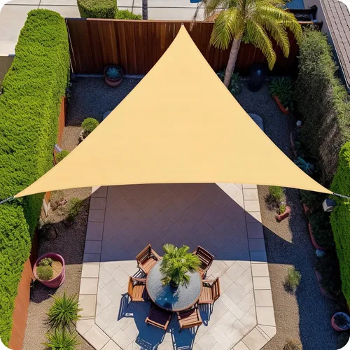 Toldo tipo vela BELLE DURA de 12 x 12 x 12 pies, forma triangular, color arena, para la terraza, patio, césped, jardín, para exterior, toldo de 185
