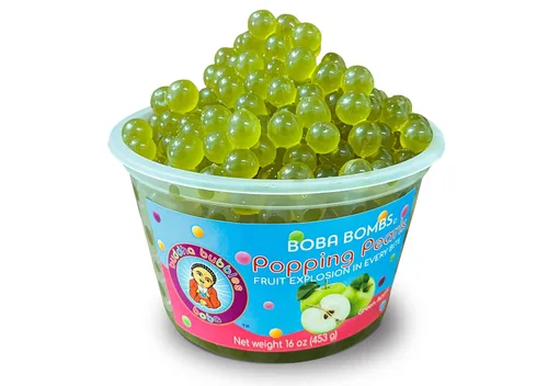 Vista 17 de Buddha Bubbles Boba - Perlas de Boba para reventar/estallar de primera calidad/Bombas de Boba / cobertura de postre (perlas de arándano)