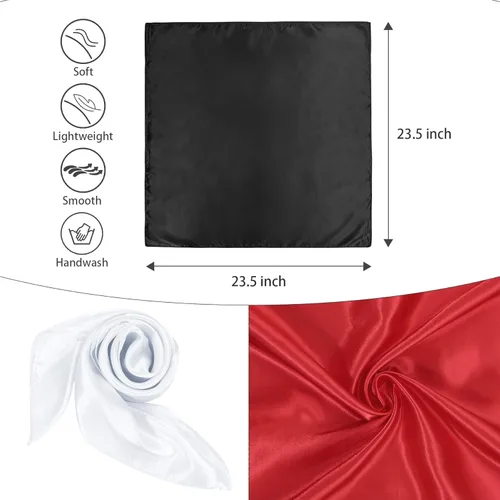 Vista 6 de Zando Bufanda de seda cuadrada de gasa de color sólido, bufandas retro para mujer, bufandas para el cuello, bufanda, monedero, bufanda
