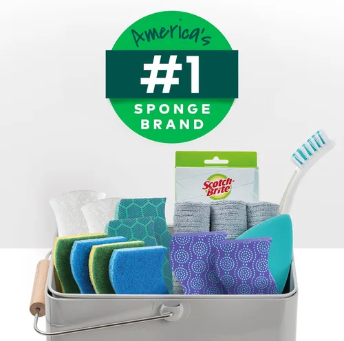 Vista 14 de Scotch-Brite Esponja de Fregar Resistente a Olores de Servicio Pesado, Esponjas de Cocina Aptas para Lavavajillas para Fregado Intenso, Esponja