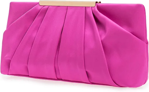 Vista 8 de Bolso de mano elegante de noche CHARMING TAILOR con plisados de satén, bolso formal sencillo y elegante para mujer