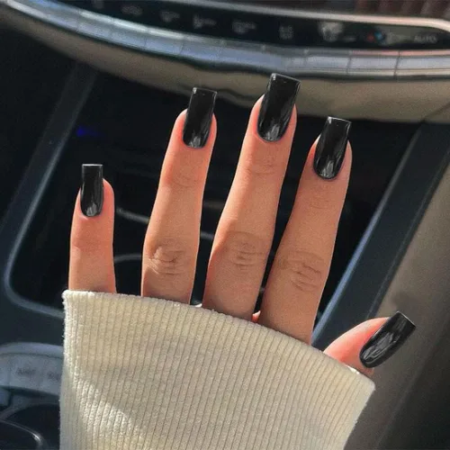 Vista 14 de Xcreando - Uñas postizas Baby Pink de longitud media y largas, estilo coffin cuadrado, uñas acrílicas con pegamento, uñas postizas de color sólido