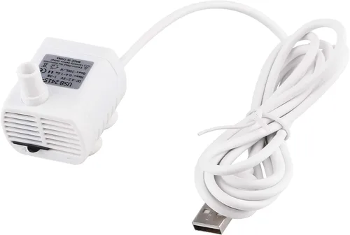 Vista 2 de Driew, pequeña bomba de agua, con cable de carga, solar, sumergible, resistente al agua, 3W DC 3,5-9V USB., negro