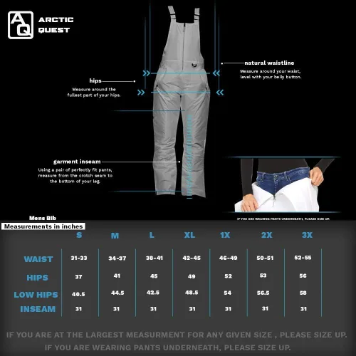 Vista 5 de Arctic Quest Pantalones con peto de nieve aislados, resistentes al agua para hombre