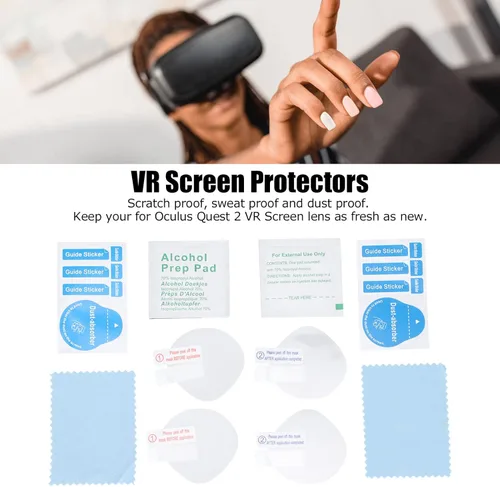 Vista 3 de 4Pcs VR Glasses HD Lens Protective Film for Oculus Quest 2, Scratch Proof, Sweat Proof, Dust Proof, Virtual Reality Glasses Accessories Lens Film