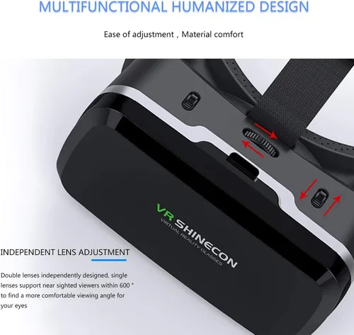 Vista 5 de Auriculares de realidad virtual HD con controlador/gamepad, auriculares VR para iPhone/Android, gafas 3D VR para TV, películas y videojuegos, gafas