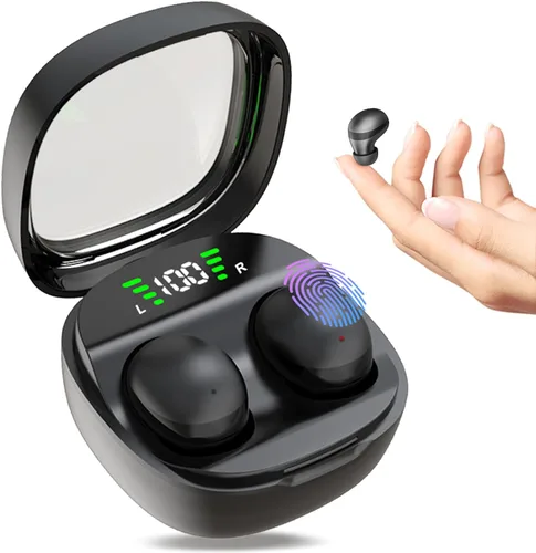 Sleep Earbuds Wireless Bluetooth, Invisible Mini Hidden Headphones for Side Sleepers, Small Earbuds for Sleep Work Exercise (Black)