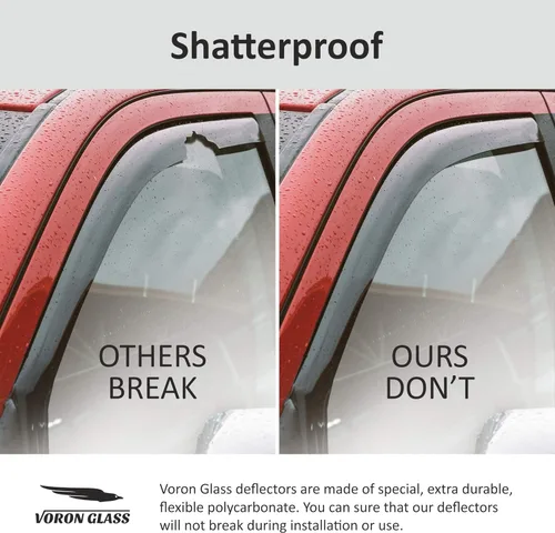 Vista 4 de Voron Glass Protectores de lluvia extra duraderos en canal para Jeep Compass 2017-2026, deflectores de ventana, viseras de ventana de ventilación, 4