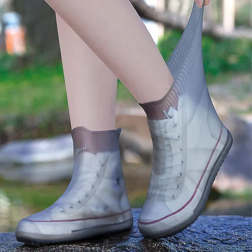 Vista 8 de SooGree - Fundas para zapatos impermeables, reutilizables, plegables, botas de lluvia, antideslizantes, con suela de goma, protectores