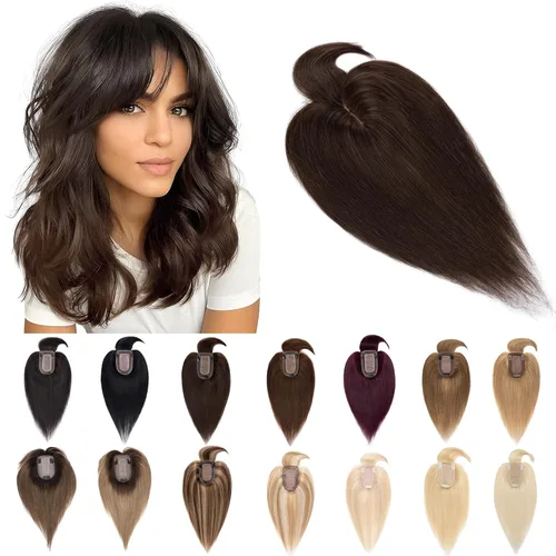 Vista 9 de SEGO Toppers de cabello humano para mujeres con cabello adelgazante, base de seda de 7 * 13CM (2.8 x 5.1 in), 100% cabello humano real, postizos