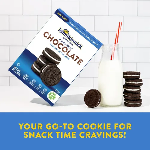 Vista 6 de Kinnikinnick, KinniTOOS Galletas de crema sándwich, chocolate, 8 onzas