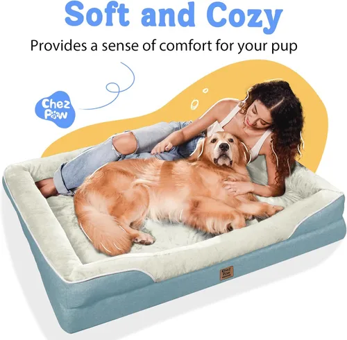 Vista 6 de Cama ortopédica lavable para perros grandes, cama ortopédica extraíble para perros XL con refuerzo, camas extra grandes para perros con funda